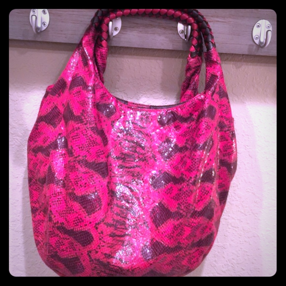 - Bebe red and black snake hobo